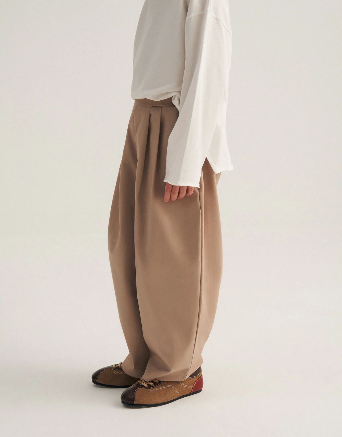 Sand Beige Carrot-fit trousers