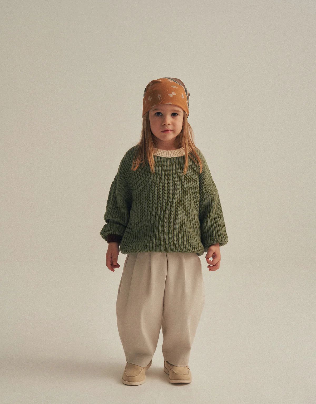 cream beige Carrot-fit trousers